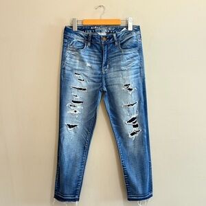American Eagle Outfitters Distressed Denim Capri Jeans